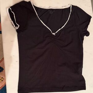 Brandy Melville Black V-Neck Women's Top